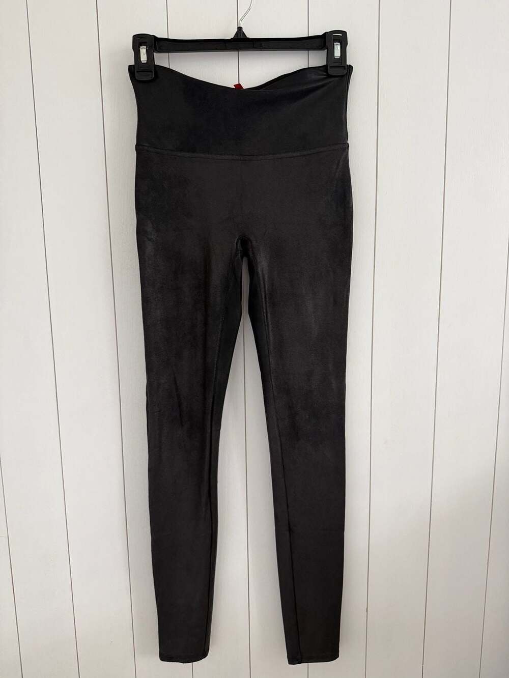 Spanx Leggings Size M Black Faux Leather High Rise